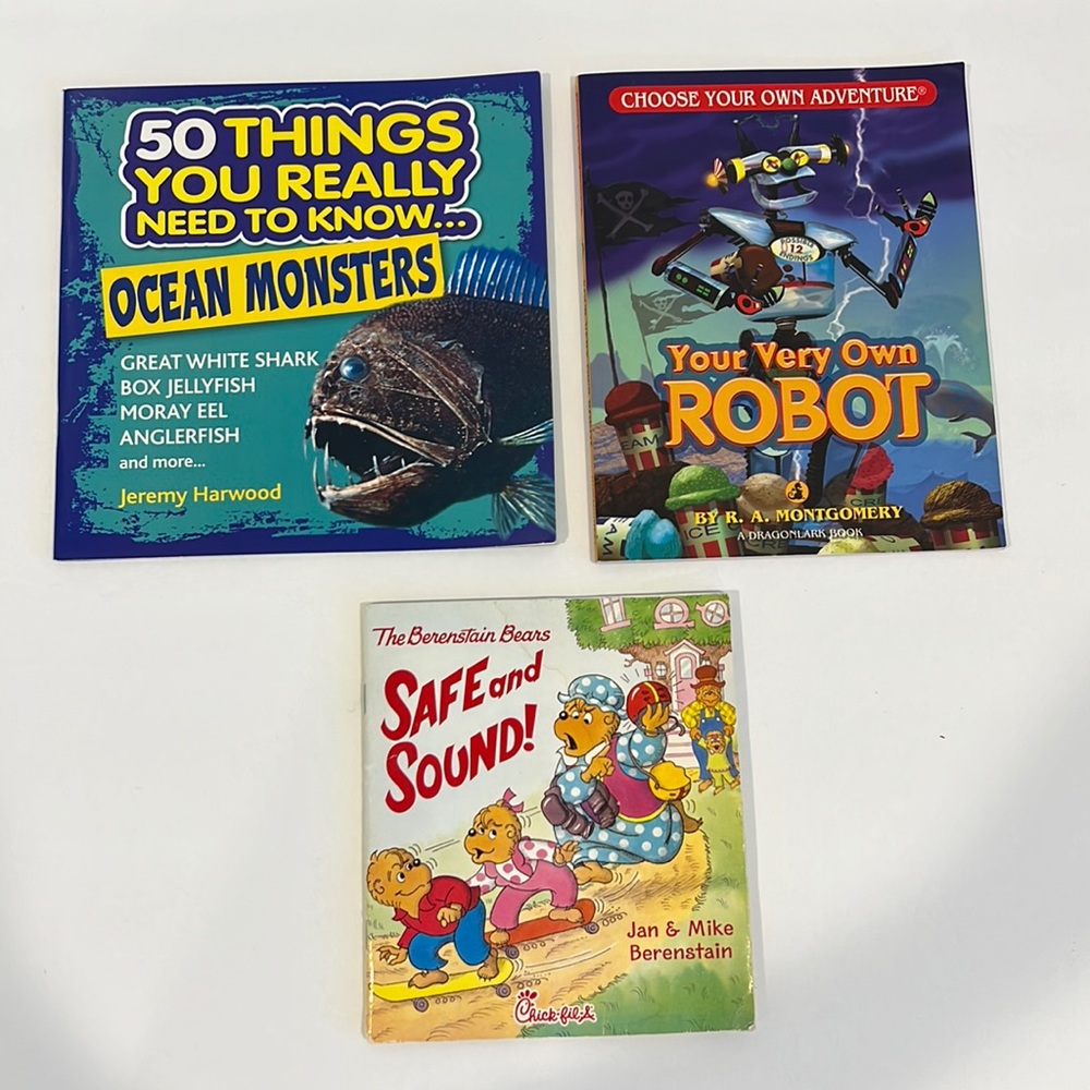Kids Books: Ocean Monsters, Choose Your Own Adventure Robot, Berenstain Bears
